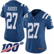 Wholesale Cheap Nike Colts #27 Xavier Rhodes Royal Blue Women's Stitched NFL Limited Rush 100th Season Jersey