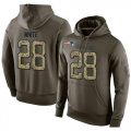 Wholesale Cheap NFL Men's Nike New England Patriots #28 James White Stitched Green Olive Salute To Service KO Performance Hoodie