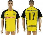 Wholesale Cheap Dortmund #17 Aubameyang Yellow Soccer Club Jersey