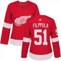 Wholesale Cheap Adidas Red Wings #51 Valtteri Filppula Red Home Authentic Women's Stitched NHL Jersey