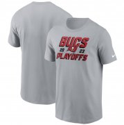 Cheap Men's Tampa Bay Buccaneers Gray 2023 Playoffs Iconic T-Shirt