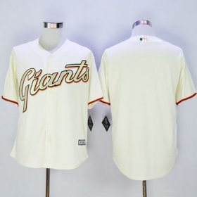 Wholesale Cheap Giants Blank Cream(Gold No.) New Cool Base Stitched MLB Jersey