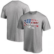 Wholesale Cheap Men's Baltimore Ravens Pro Line by Fanatics Branded Heathered Gray Banner Wave T-Shirt