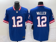 Wholesale Cheap Men's New York Giants #12 Darren Waller Blue 2023 FUSE Classic Vapor Limited Jersey
