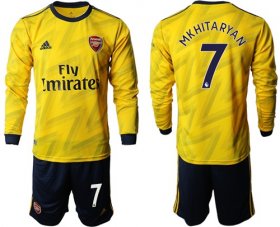 Wholesale Cheap Arsenal #7 Mkhitaryan Away Long Sleeves Soccer Club Jersey