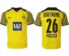 Wholesale Cheap Men 2021-2022 Club Borussia Dortmund home yellow aaa version 26 Soccer Jersey