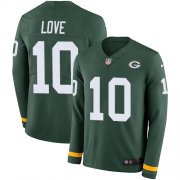 Wholesale Cheap Nike Packers #10 Jordan Love Green Team Color Men's Stitched NFL Limited Therma Long Sleeve Jersey