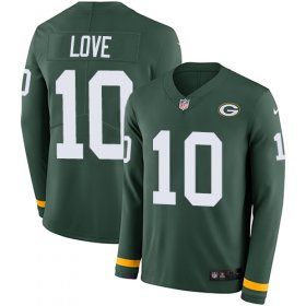 Wholesale Cheap Nike Packers #10 Jordan Love Green Team Color Men\'s Stitched NFL Limited Therma Long Sleeve Jersey