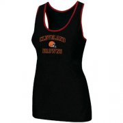 Wholesale Cheap Women's Nike Cleveland Browns Heart & Soul Tri-Blend Racerback Stretch Tank Top Black