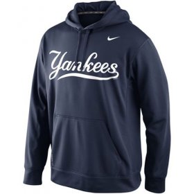 Wholesale Cheap New York Yankees Nike Men\'s KO Wordmark Perfomance Navy MLB Hoodie