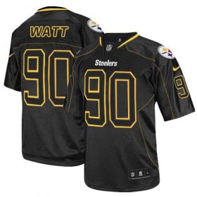 Wholesale Cheap Nike Steelers #90 T. J. Watt Lights Out Black Men\'s Stitched NFL Elite Jersey