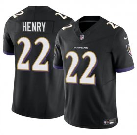 Cheap Men\'s Baltimore Ravens #22 Derrick Henry 2023 F.U.S.E. Black Vapor Limited Football Stitched Jersey