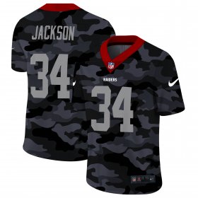 Cheap Las Vegas Raiders #34 Bo Jackson Men\'s Nike 2020 Black CAMO Vapor Untouchable Limited Stitched NFL Jersey