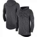 Wholesale Cheap Men's Denver Broncos Nike Heathered Charcoal Fan Gear Tonal Slub Hooded Long Sleeve T-Shirt