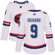 Wholesale Cheap Adidas Canadiens #9 Maurice Richard White Authentic 2017 100 Classic Women's Stitched NHL Jersey