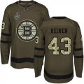 Wholesale Cheap Adidas Bruins #43 Danton Heinen Green Salute to Service Stanley Cup Final Bound Stitched NHL Jersey