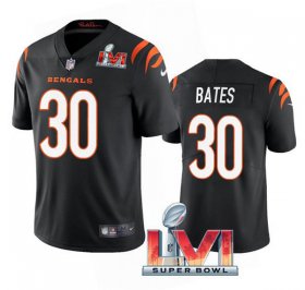 Wholesale Cheap Men\'s Cincinnati Bengals #30 Jessie Bates 2022 Black Super Bowl LVI Vapor Limited Stitched Jersey