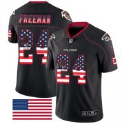 Wholesale Cheap Nike Falcons #24 Devonta Freeman Black Men's Stitched NFL Limited Rush USA Flag Jersey
