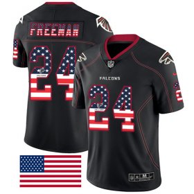 Wholesale Cheap Nike Falcons #24 Devonta Freeman Black Men\'s Stitched NFL Limited Rush USA Flag Jersey
