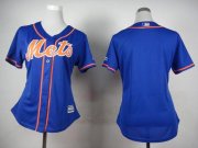Wholesale Cheap Mets Blank Blue Alternate Women's Stitched MLB Jersey