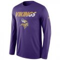Wholesale Cheap Men's Minnesota Vikings Nike Purple Legend Staff Practice Long Sleeves Performance T-Shirt