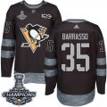 Wholesale Cheap Adidas Penguins #35 Tom Barrasso Black 1917-2017 100th Anniversary Stanley Cup Finals Champions Stitched NHL Jersey
