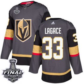 Wholesale Cheap Adidas Golden Knights #33 Maxime Lagace Grey Home Authentic 2018 Stanley Cup Final Stitched NHL Jersey