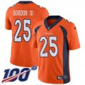 Wholesale Cheap Nike Broncos #25 Melvin Gordon III Orange Team Color Men's Stitched NFL 100th Season Vapor Untouchable Limited Jersey