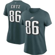 Wholesale Cheap Philadelphia Eagles #86 Zach Ertz Nike Women's Team Player Name & Number T-Shirt Midnight Green