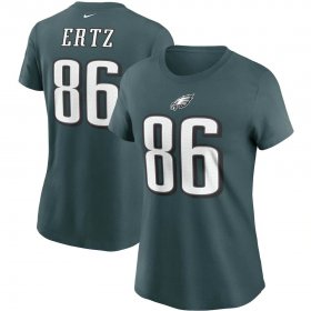 Wholesale Cheap Philadelphia Eagles #86 Zach Ertz Nike Women\'s Team Player Name & Number T-Shirt Midnight Green