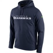 Wholesale Cheap Men's Seattle Seahawks Nike Navy Circuit Wordmark Essential Performance Pullover Hoodie