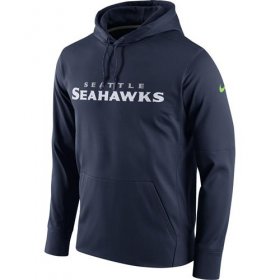Wholesale Cheap Men\'s Seattle Seahawks Nike Navy Circuit Wordmark Essential Performance Pullover Hoodie