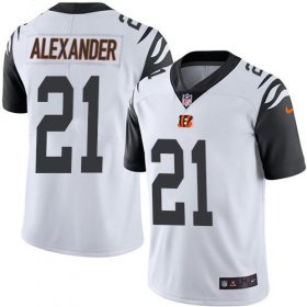 Wholesale Cheap Nike Bengals #21 Mackensie Alexander White Men\'s Stitched NFL Limited Rush Jersey