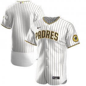 Wholesale Cheap San Diego Padres Men\'s Nike White Brown Authentic Alternate Team MLB Jersey