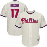 Wholesale Cheap Phillies #17 Rhys Hoskins Cream New Cool Base Stitched MLB Jersey
