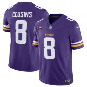 Wholesale Cheap Men's Minnesota Vikings #8 Kirk Cousins Purple 2023 F.U.S.E. With 4-Star C Patch Vapor Untouchable Limited Football Stitched Jersey