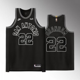 Wholesale Cheap Men\' San Antonio Spurs #22 Malaki Branham Black Stitched Jersey
