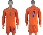 Wholesale Cheap Holland #17 Narsingh Home Long Sleeves Soccer Country Jersey