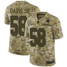Wholesale Cheap Nike Panthers #58 Thomas Davis Sr Camo Men\'s Stitched NFL Limited 2018 Salute To Service Jersey