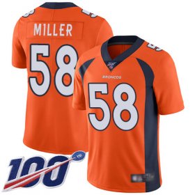 Wholesale Cheap Nike Broncos #58 Von Miller Orange Team Color Men\'s Stitched NFL 100th Season Vapor Limited Jersey