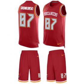 Wholesale Cheap Nike Buccaneers #87 Rob Gronkowski Red Team Color Men\'s Stitched NFL Limited Tank Top Suit Jersey