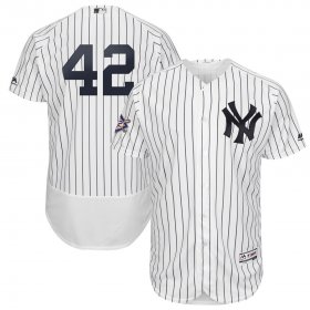 Wholesale Cheap New York Yankees #42 Majestic 2019 Jackie Robinson Day Flex Base Jersey White