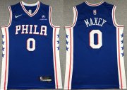 Wholesale Cheap Men's Philadelphia 76ers #0 Tyrese Maxey Royal 75th Anniversary Icon Edition Swingman Stitched Jersey