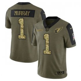 Wholesale Cheap Men\'s Olive Arizona Cardinals #1 Kyler Murray 2021 Camo Salute To Service Limited Stitched Jersey