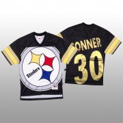 Wholesale Cheap NFL Pittsburgh Steelers #30 James Conner Black Men's Mitchell & Nell Big Face Fashion Limited NFL Jersey