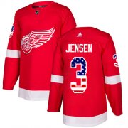 Wholesale Cheap Adidas Red Wings #3 Nick Jensen Red Home Authentic USA Flag Stitched NHL Jersey