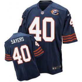 Wholesale Cheap Nike Bears #40 Gale Sayers Navy Blue Throwback Men\'s Stitched NFL Elite Jersey