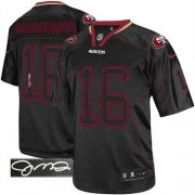 Wholesale Cheap Nike 49ers #16 Joe Montana Lights Out Black Men's Stitched NFL Elite Autographed Jersey