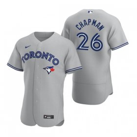 Wholesale Men\'s Toronto Blue Jays #26 Matt Chapman Grey Flex Base Stitched Baseball Jersey