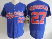 Wholesale Cheap Mitchell And Ness 2004 Expos #27 Vladimir Guerrero Blue Throwback Stitched MLB Jersey